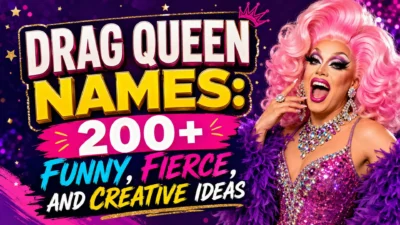 Drag queen names with funny, fierce, and creative ideas featuring a glamorous performer