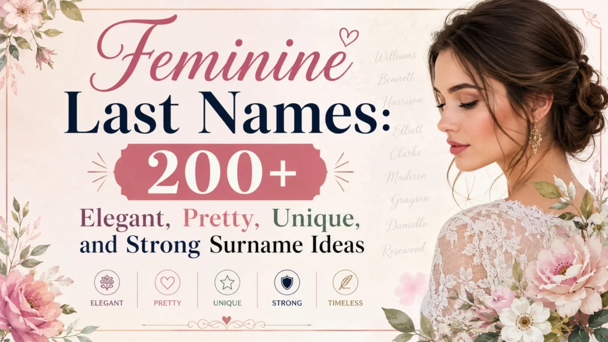 Feminine last names with 200+ elegant, pretty, unique, and strong surname ideas