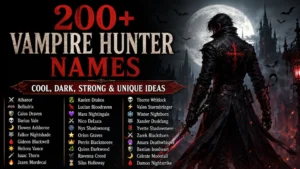 200+ vampire hunter names featuring cool, dark, strong, and unique ideas