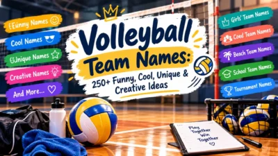 Volleyball team names with funny, cool, unique, and creative ideas
