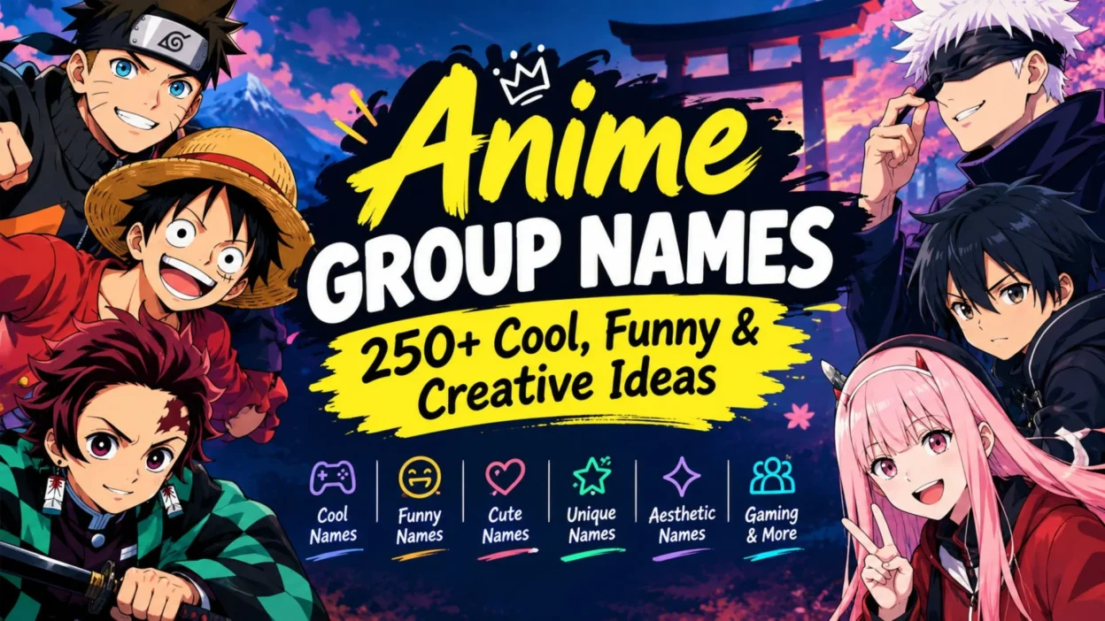 Anime group names with cool, funny, cute, unique, and creative ideas