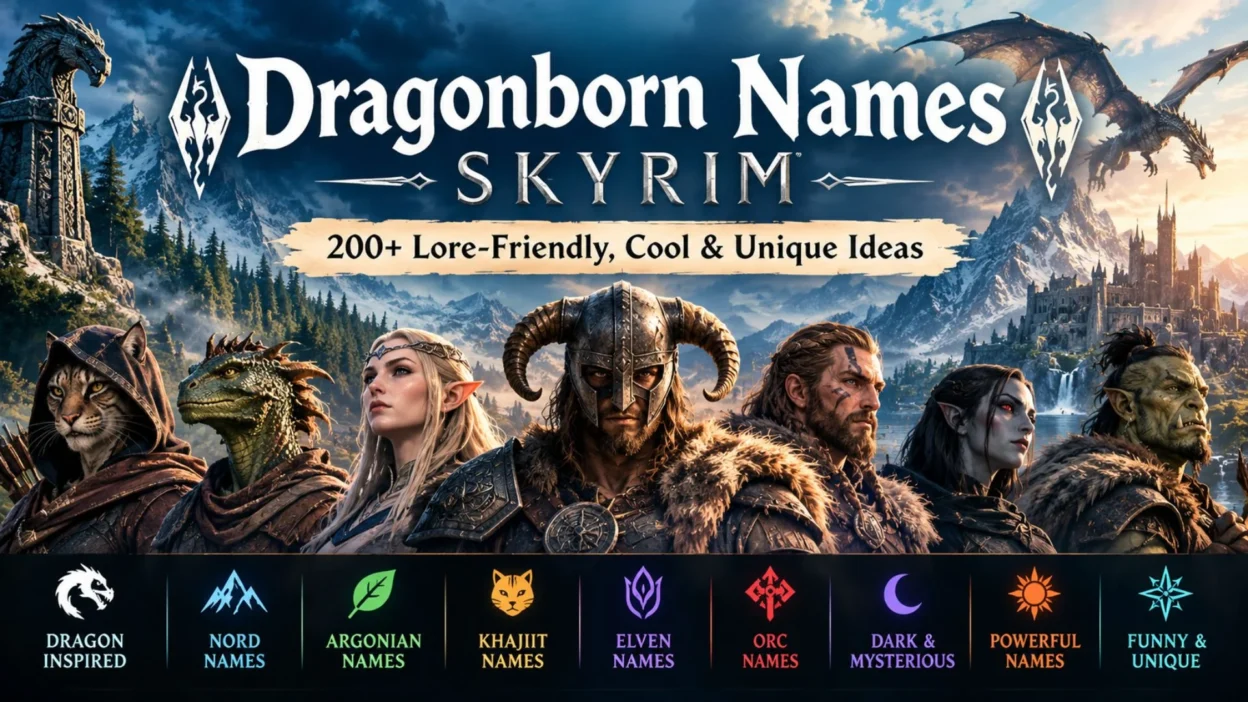 Dragonborn names Skyrim featuring cool, unique, and lore-friendly name ideas