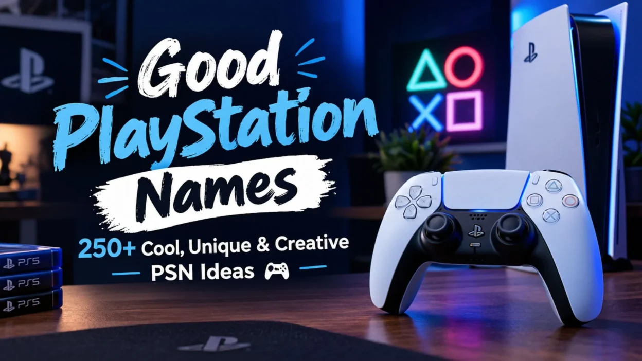Good PlayStation Names with a PS5 controller and gaming setup
