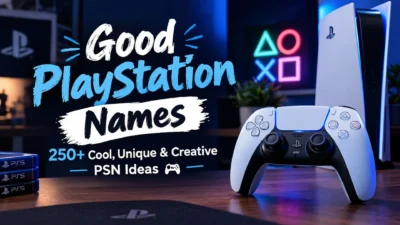 Good PlayStation Names with a PS5 controller and gaming setup