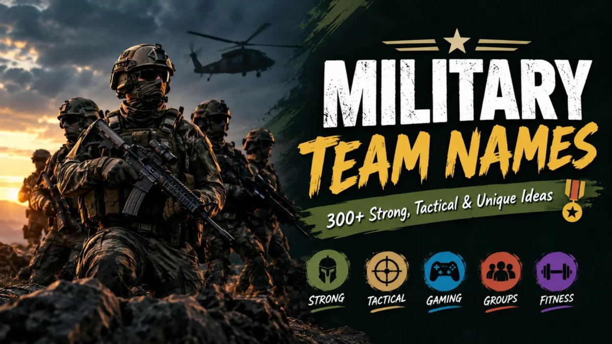 Military team names featuring strong, tactical, and unique ideas for teams and gaming squads.