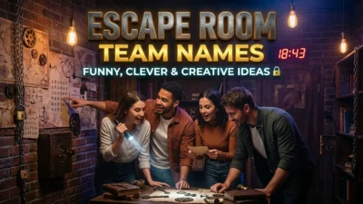 Escape room team names with funny, clever, and creative ideas
