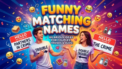 Funny matching names for couples, best friends, and duos with playful themes.